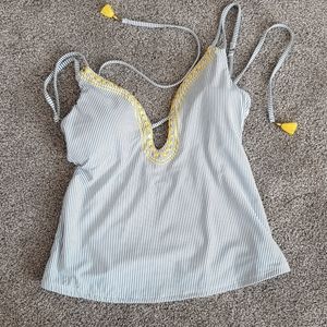 Lucky Brand embroidered tankini top